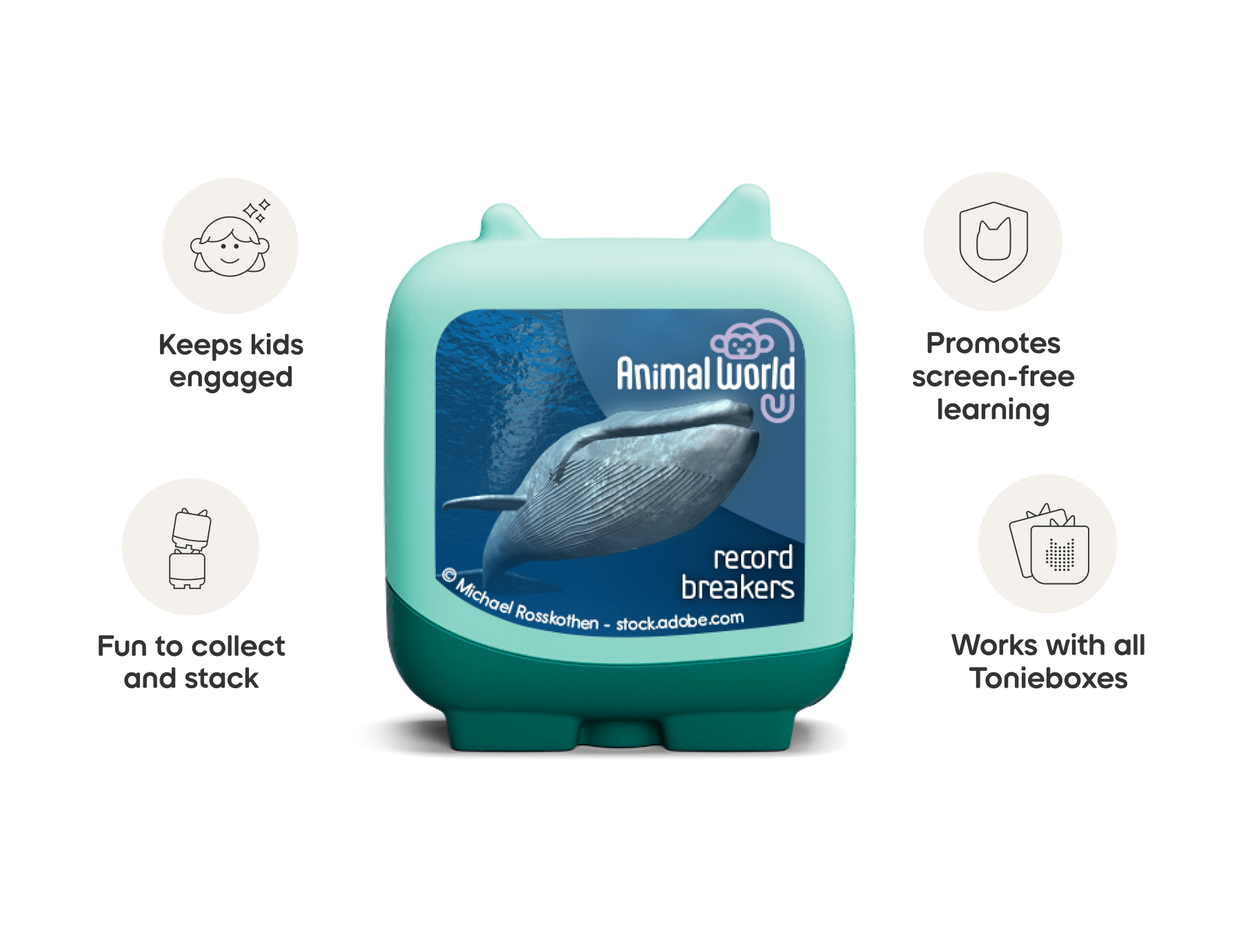 Animal World Cheetah and Blue Whale Clever Tonies - 2 Pack