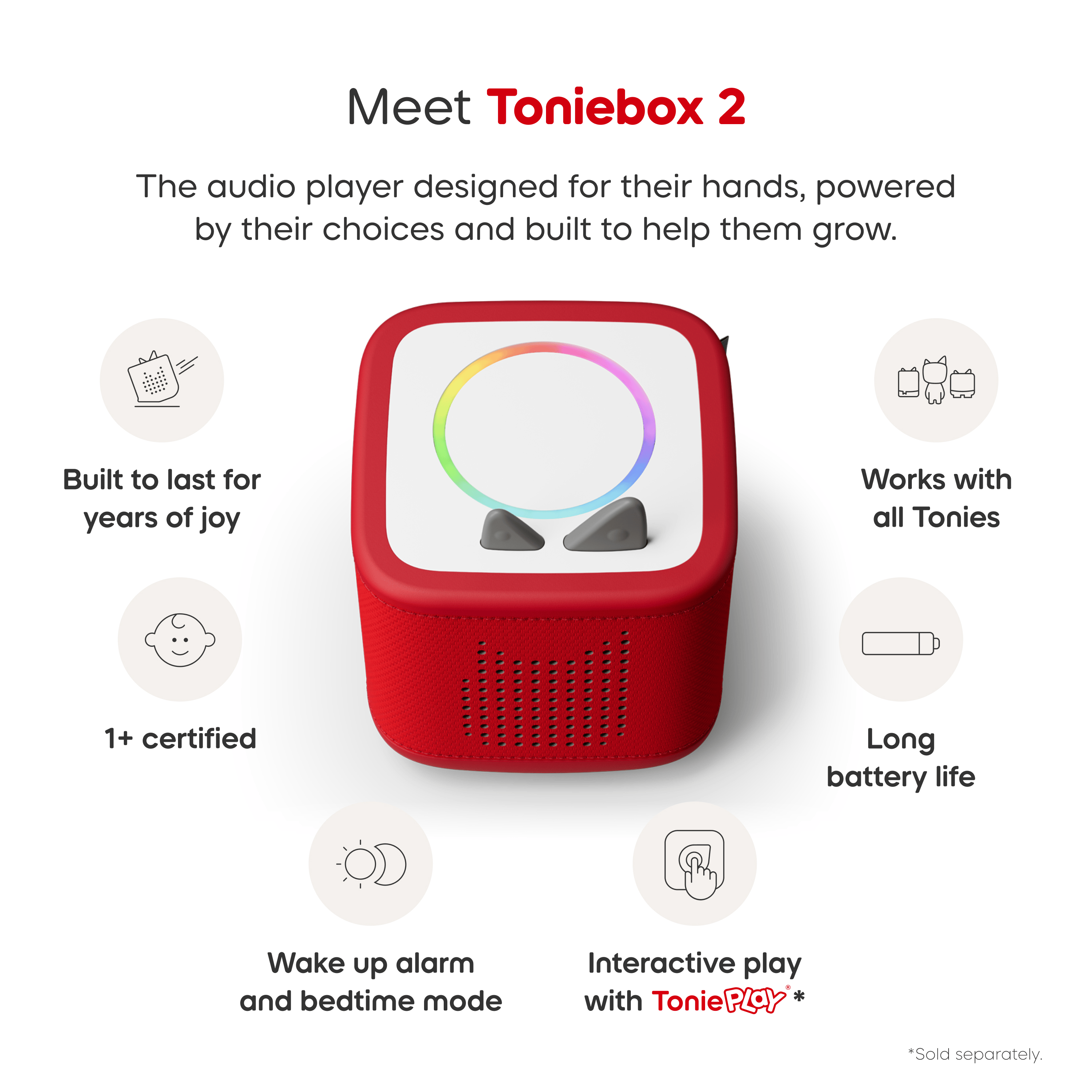 Toniebox 2 Disney Bundle - Sunset Red
